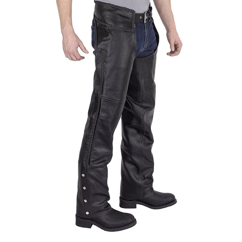 Nomad USA Braided Motorcycle Leather Chaps