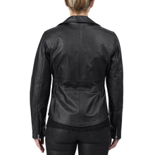 Viking Cycle Cruise Black Leather Motorcycle Jacket for Women