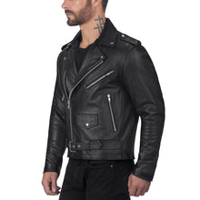 Viking Cycle/Nomad USA Angel Fire Black Leather Motorcycle Jacket for Men
