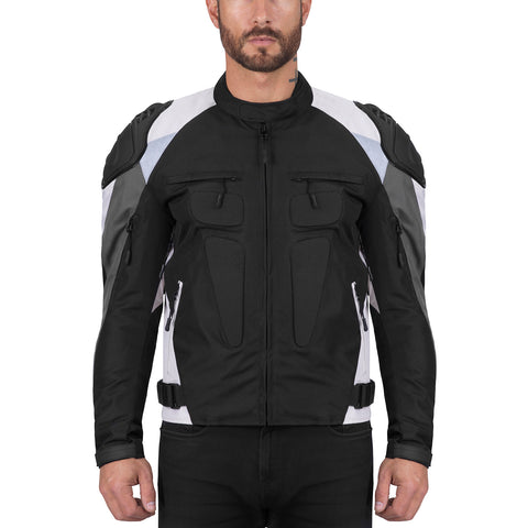 Viking Cycle Asger Gray Textile Motorcycle Jacket for Men