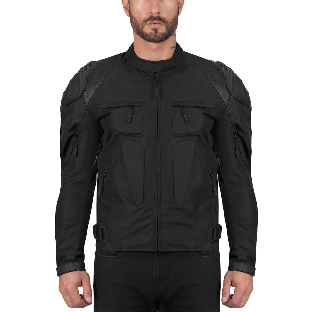 Viking Cycle Asger Black Textile Motorcycle Jacket for Men