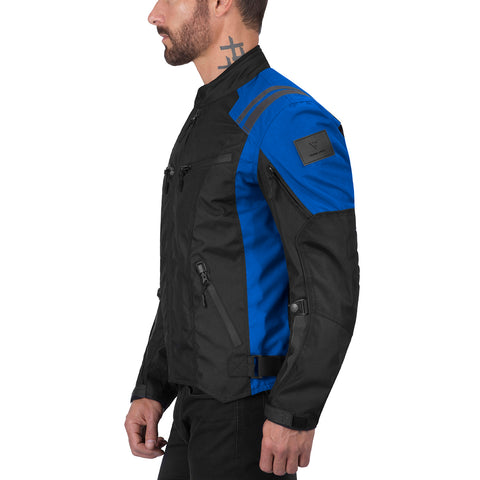 Viking Cycle Ironborn Blue Textile Motorcycle Jacket for Men