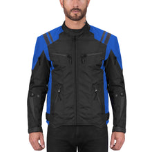 Viking Cycle Ironborn Blue Textile Motorcycle Jacket for Men