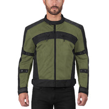 Viking Cycle Ironside Military Green Textile Motorcycle Jacket for Men