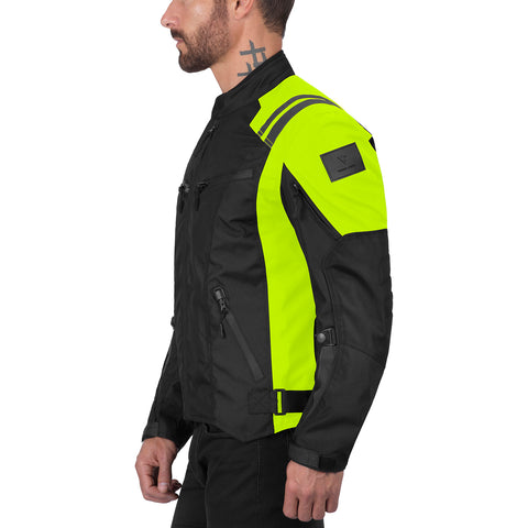 Viking Cycle Ironborn Hi Viz Neon Textile Motorcycle Jacket for Men