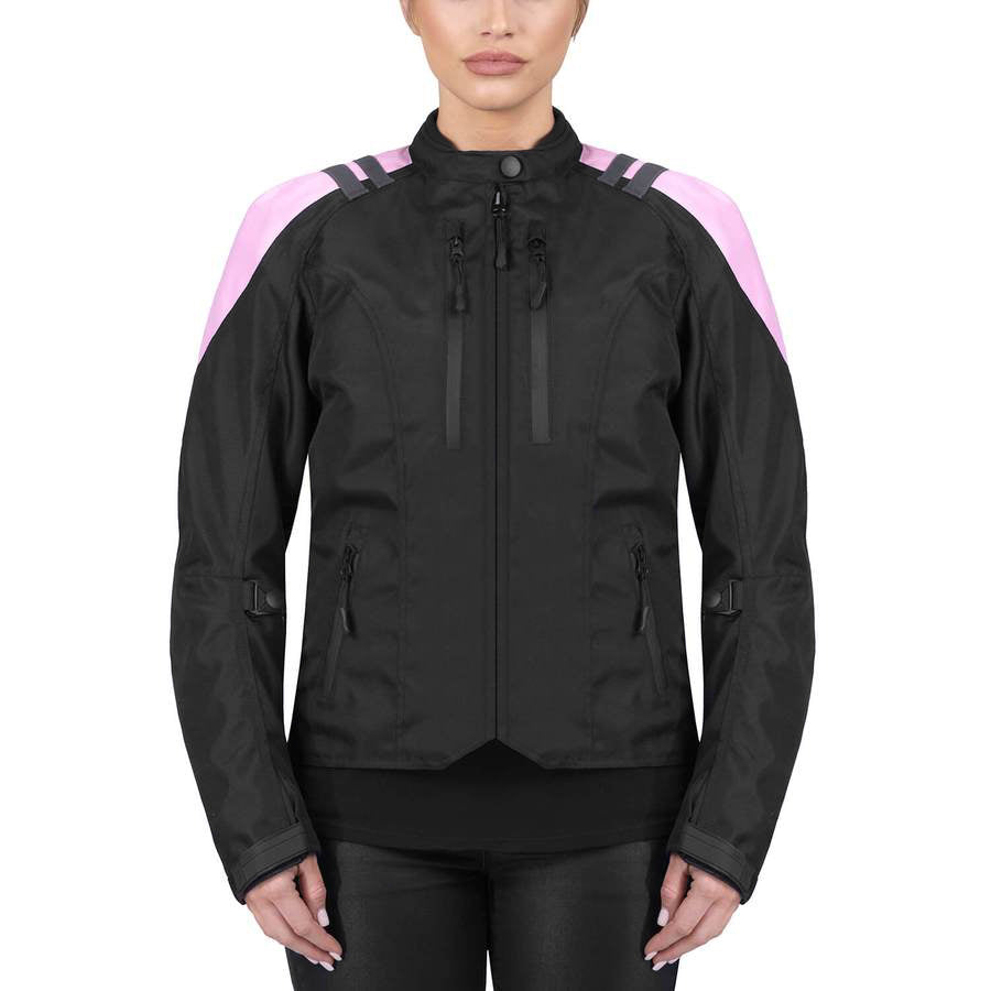 Viking Cycle Ironborn Black/Pink Textile Motorcycle Jacket for Women
