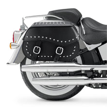 Nomad USA Large Leather Studded Throw-over Motorcycle Saddlebags