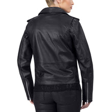 Viking Cycle Fire Goddess Black Leather Motorcycle Jacket for Women