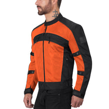 Viking Cycle Ironside Orange Textile Motorcycle Jacket for Men
