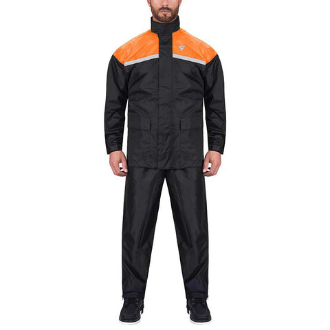 Viking Cycle Two Piece Orange Textile Motorcycle Rain Suit for Men
