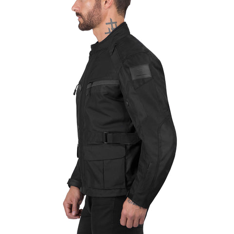 Viking Cycle Enforcer Black Textile Motorcycle Touring Jacket for Men