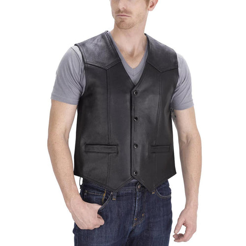 Viking Cycle Raider Leather Motorcycle Vest for Men