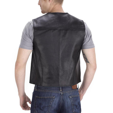 Viking Cycle Raider Leather Motorcycle Vest for Men