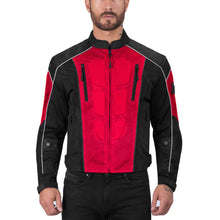 Viking Cycle Warlock Red Mesh Motorcycle Jacket for Men